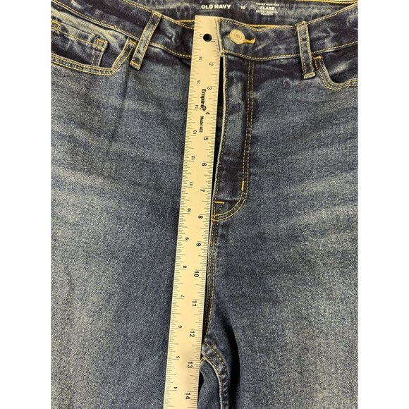 Old Navy Women's Flare Jeans High-Rise Secret-Smooth Pockets Blue Size 10 - Picture 9 of 11